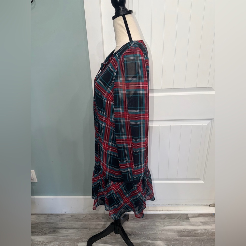 Draper James Plaid Drop waist ruffle shift dress size small - Picture 7 of 10
